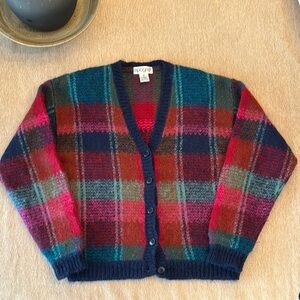 VTG! epogee Multi Color Mohair Cardigan Sweater, sz S